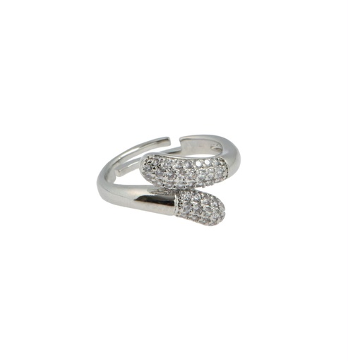 [ANL006C011] Double Zirconia Silver Ring