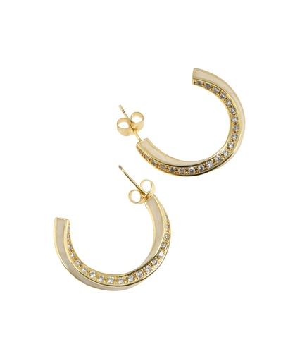 [PUL0034] Ivory Half Moon Hoops 