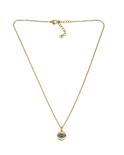 [C413] Black Eye Gold Necklace