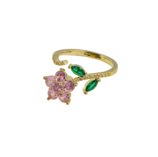 [ANL003C011] Pink Flower Ring