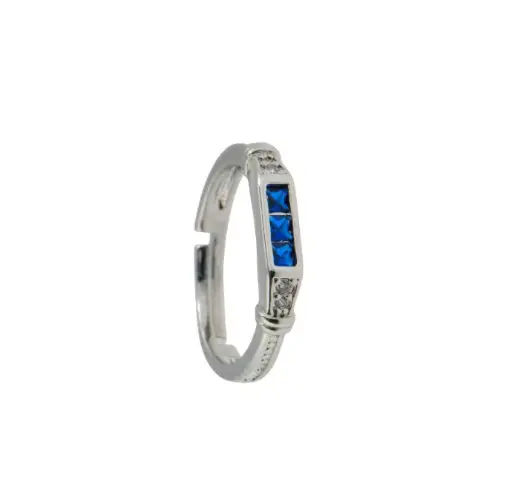 [ANL014C004] Sapphire Silver Ring