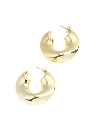 [ART005] Thick gold half moon hoops