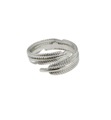 [A033] Silver Feather Ring